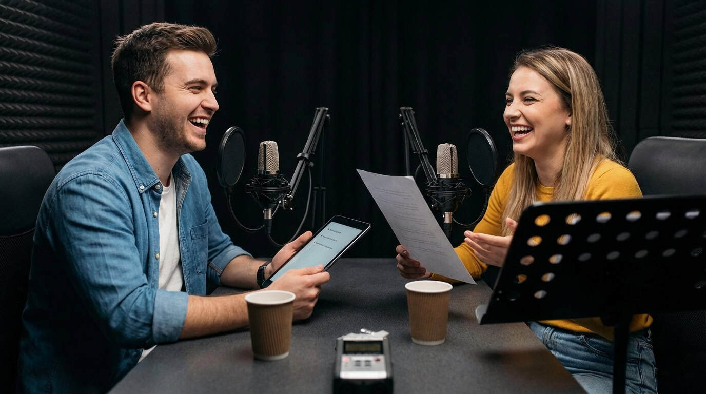 transitioning from rigid scripts to improvised outlines for comedic podcasts